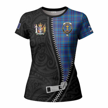 Mercer Tartan Women T shirt New Zealand Pattern Unique Zipper Stylized