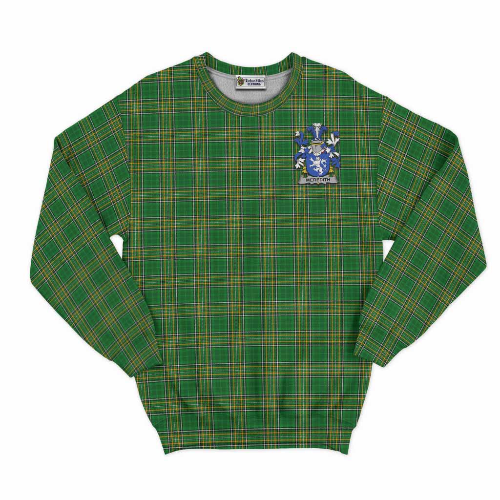 Tartan Vibes Clothing Meredith Irish Clan Tartan Sweatshirt with Coat of Arms