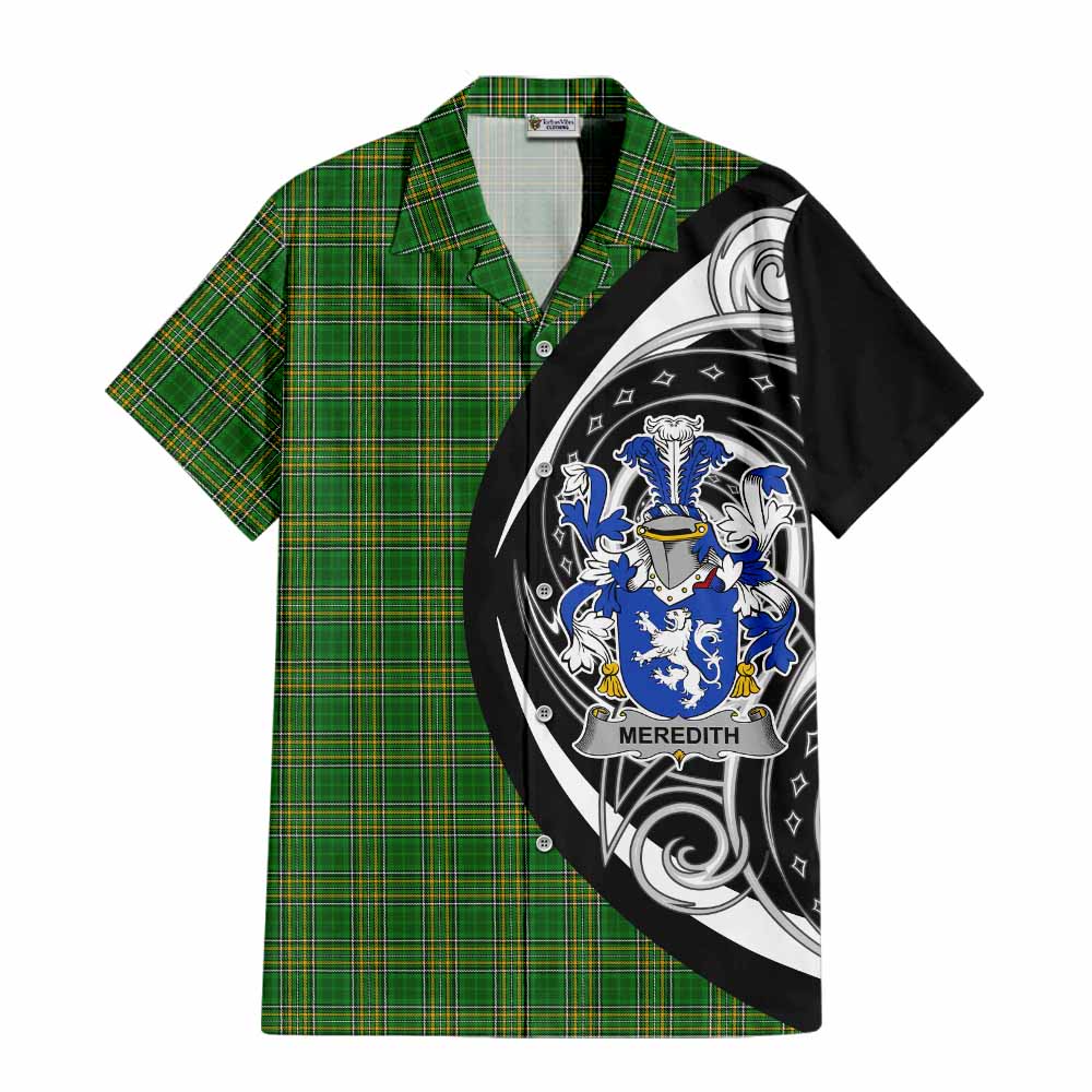 Tartan Vibes Clothing Meredith Irish Clan Short Sleeve Button Shirt Celtic Circle Style