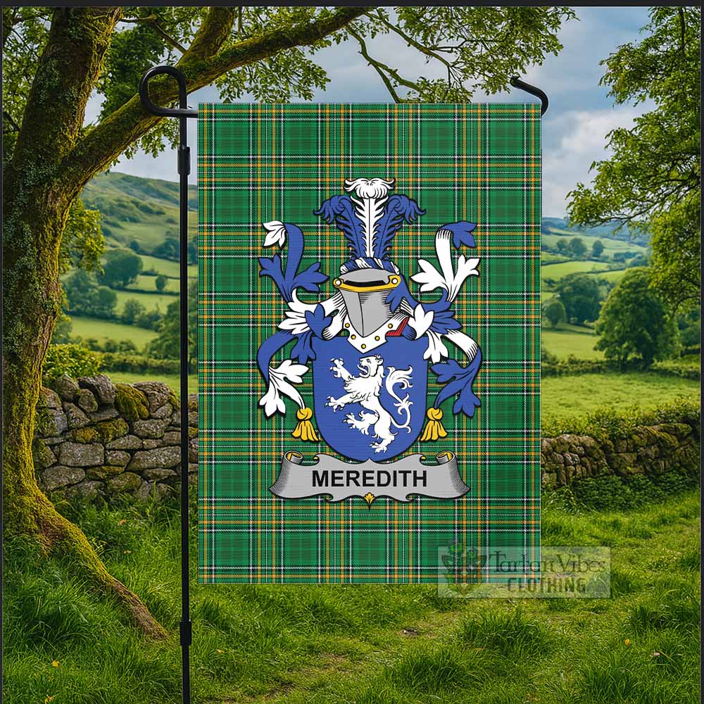 Meredith Irish Clan Tartan Flag with Coat of Arms