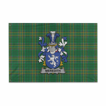Meredith Irish Clan Tartan House Flag with Coat of Arms