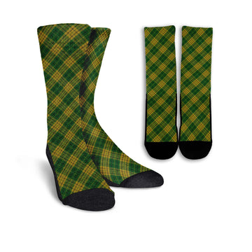 Meredith of Wales Tartan Crew Socks Cross Style