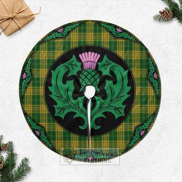 Meredith of Wales Tartan Christmas Tree Skirt Scottish Thistle Style