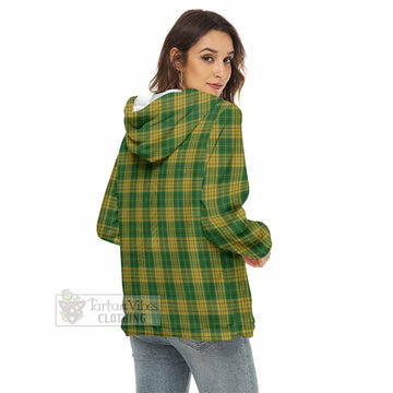 Meredith of Wales Tartan Women's Borg Fleece Hoodie with Half Zip