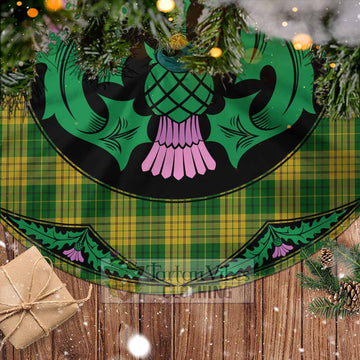 Meredith of Wales Tartan Christmas Tree Skirt Scottish Thistle Style