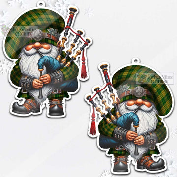 Meredith of Wales Tartan Bagpiper Gnome Christmas Ornament