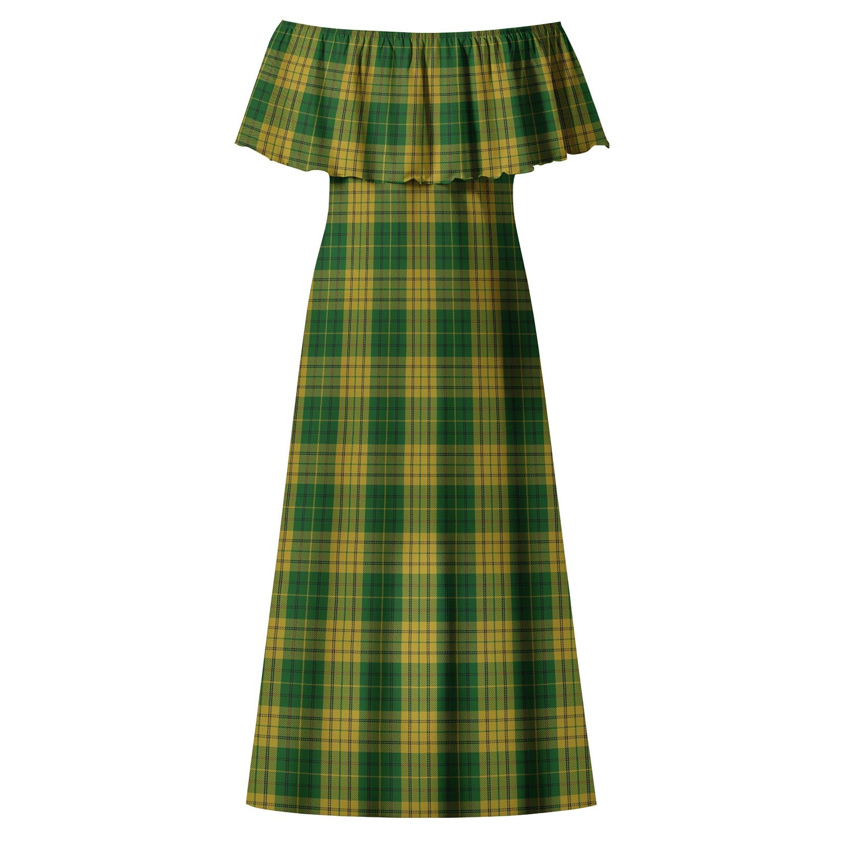 Meredith of Wales Tartan Off Shoulder Long Dress - Tartan Vibes Clothing