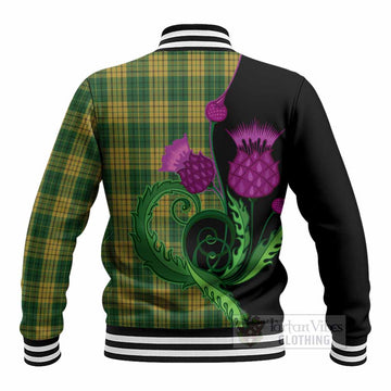 Meredith of Wales Tartan Baseball Jacket Traditional Scottish Thistle