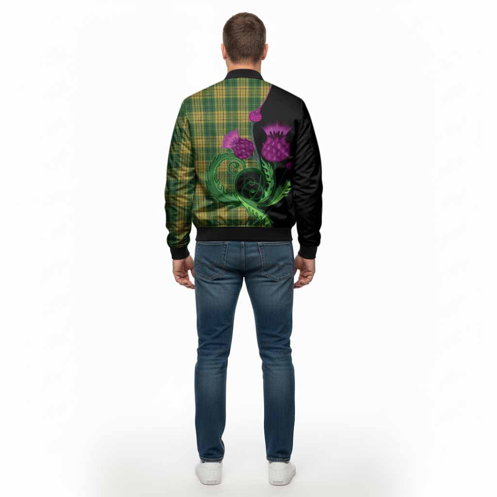 Meredith of Wales Tartan Bomber Jacket Traditional Scottish Thistle