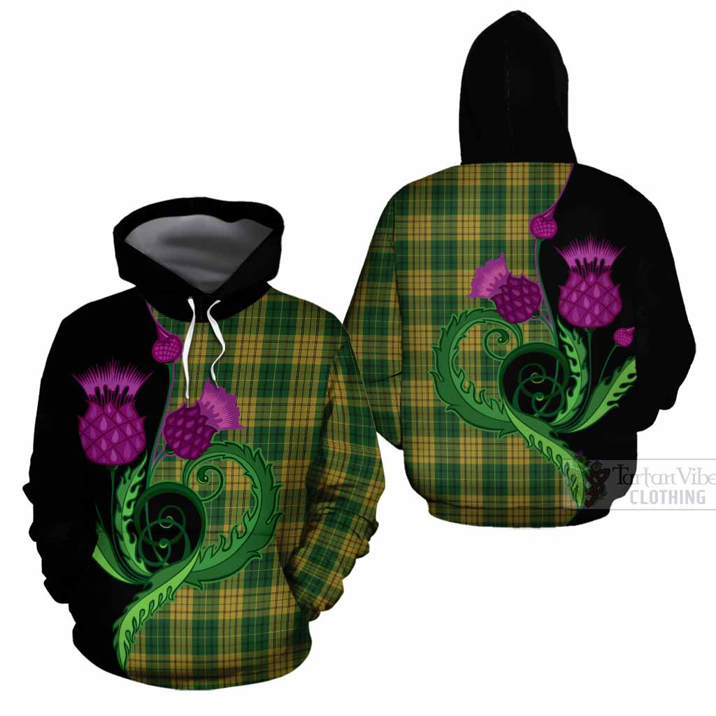 Meredith of Wales Tartan Cotton Hoodie Traditional Scottish Thistle