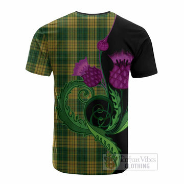Meredith of Wales Tartan Cotton T-shirt Traditional Scottish Thistle