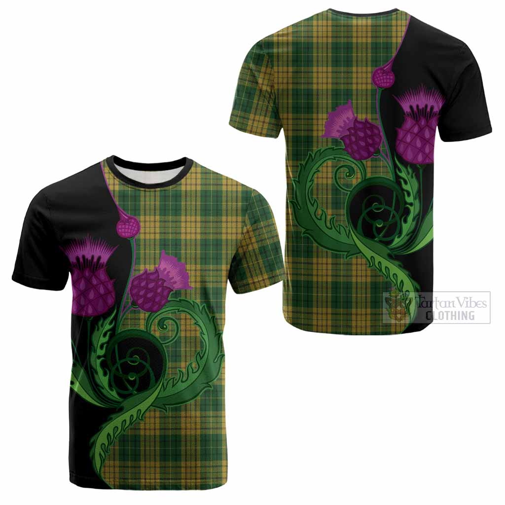 Meredith of Wales Tartan Cotton T-shirt Traditional Scottish Thistle