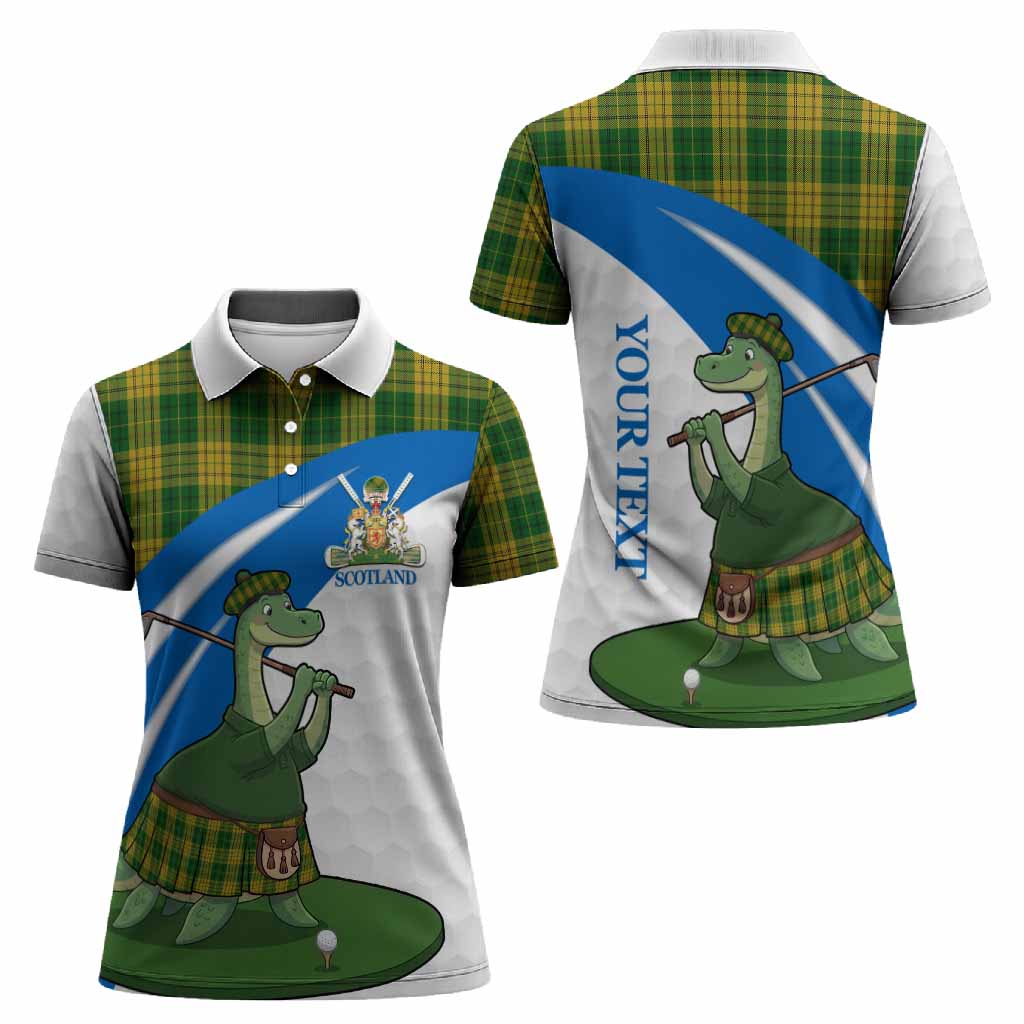 Meredith of Wales Tartan Crest Golf Nessie Women Polo Shirt Loch Ness Monster Sporty Style