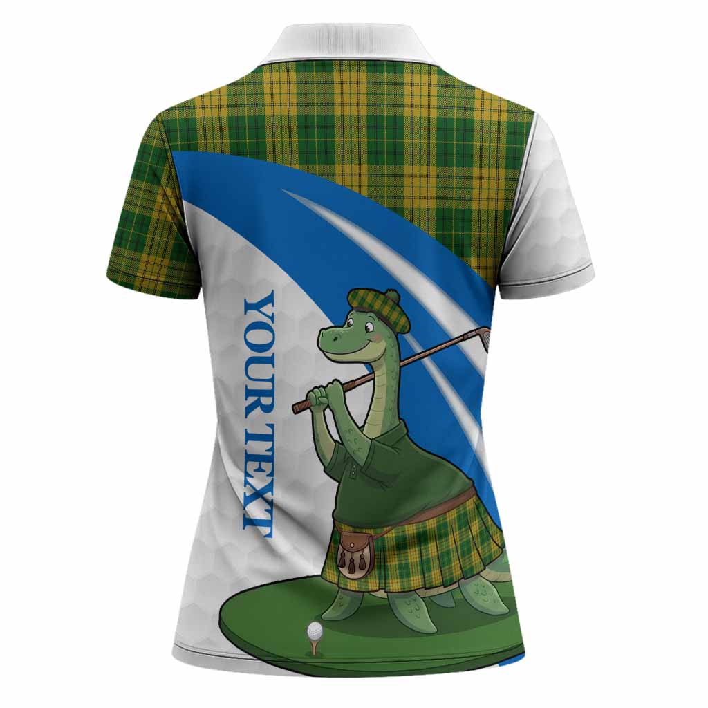 Meredith of Wales Tartan Crest Golf Nessie Women Polo Shirt Loch Ness Monster Sporty Style