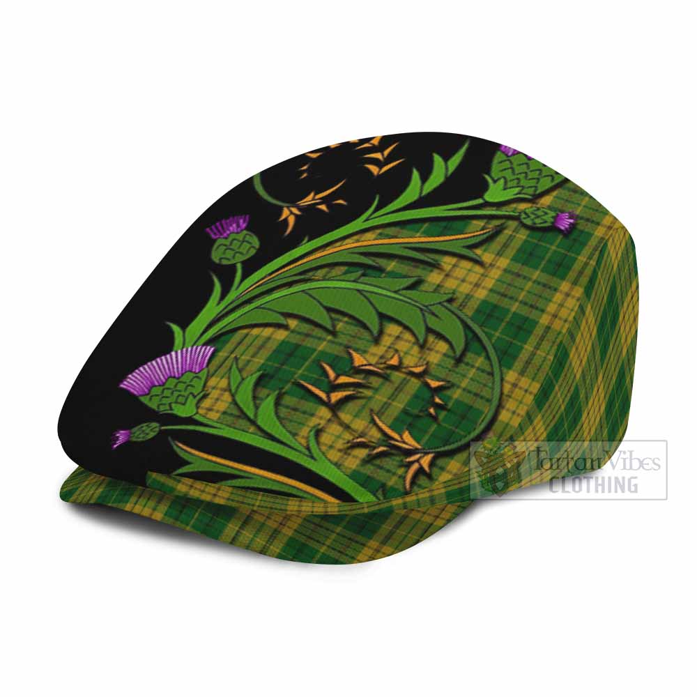 Meredith of Wales Tartan Flat Cap, Jeff Cap Scottish Thistle Pride Heritage Art