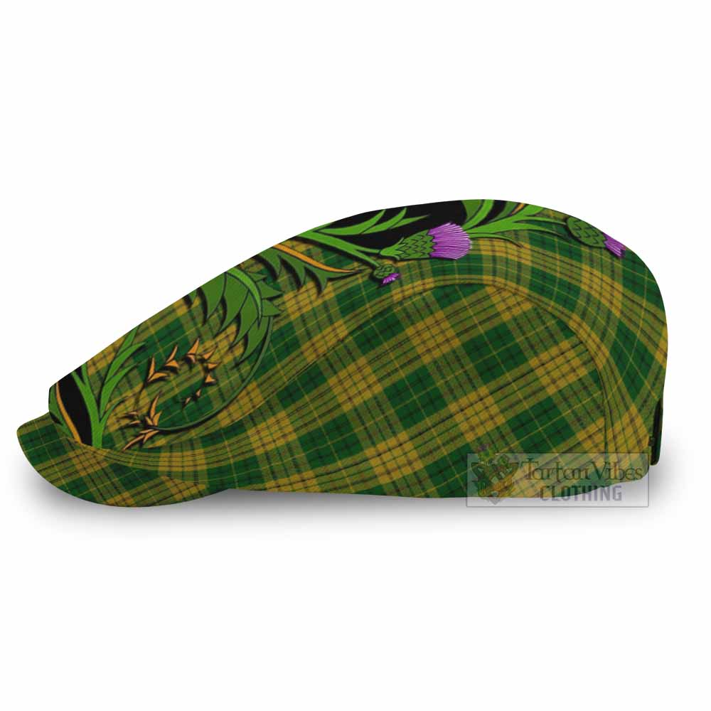 Meredith of Wales Tartan Flat Cap, Jeff Cap Scottish Thistle Pride Heritage Art