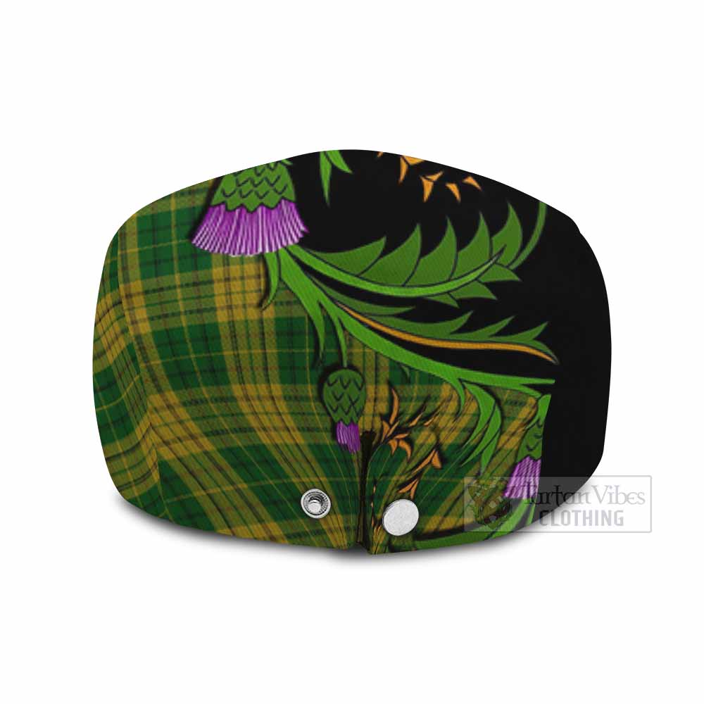 Meredith of Wales Tartan Flat Cap, Jeff Cap Scottish Thistle Pride Heritage Art