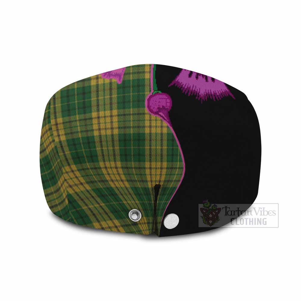 Meredith of Wales Tartan Flat Cap, Jeff Cap Traditional Scottish Thistle