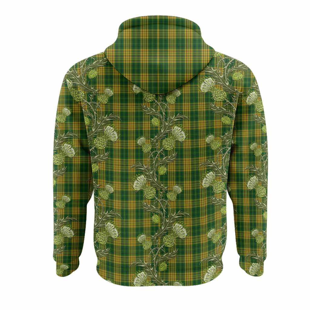 Meredith of Wales Tartan Hoodie Seamless Scottish Thistle Flowers