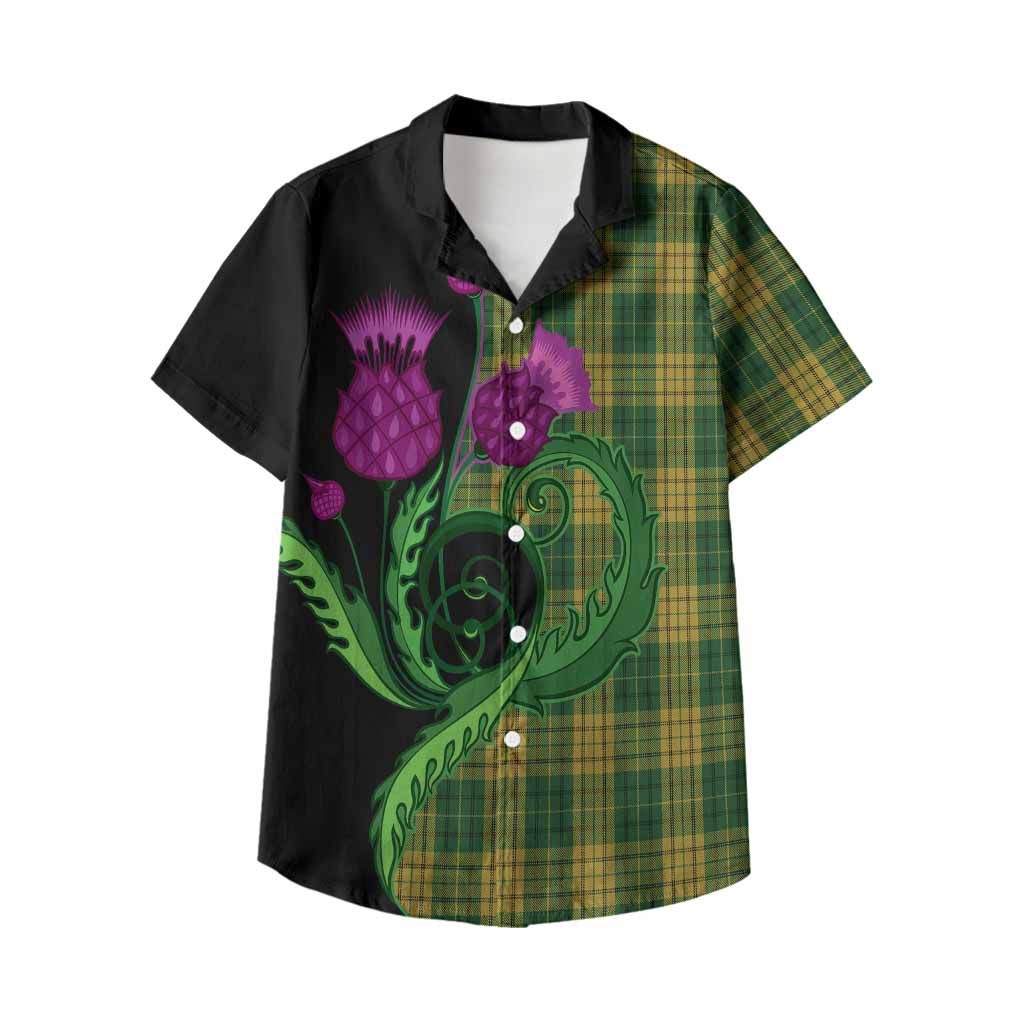 Meredith of Wales Tartan Kid Hawaiian Shirt Traditional Scottish Thistle