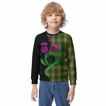 Meredith of Wales Tartan Kid Knitted Sweatshirt Traditional Scottish Thistle