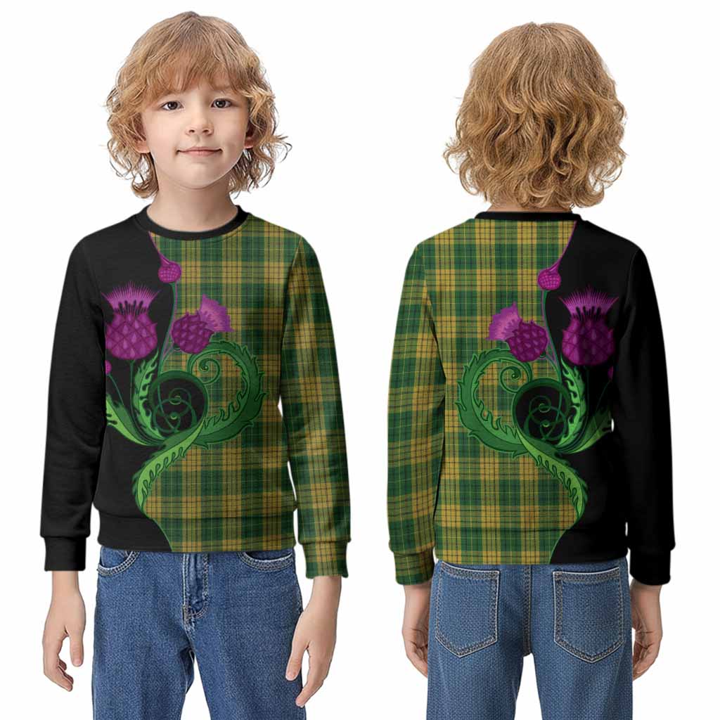 Meredith of Wales Tartan Kid Knitted Sweatshirt Traditional Scottish Thistle