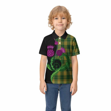 Meredith of Wales Tartan Kid Polo Shirt Traditional Scottish Thistle