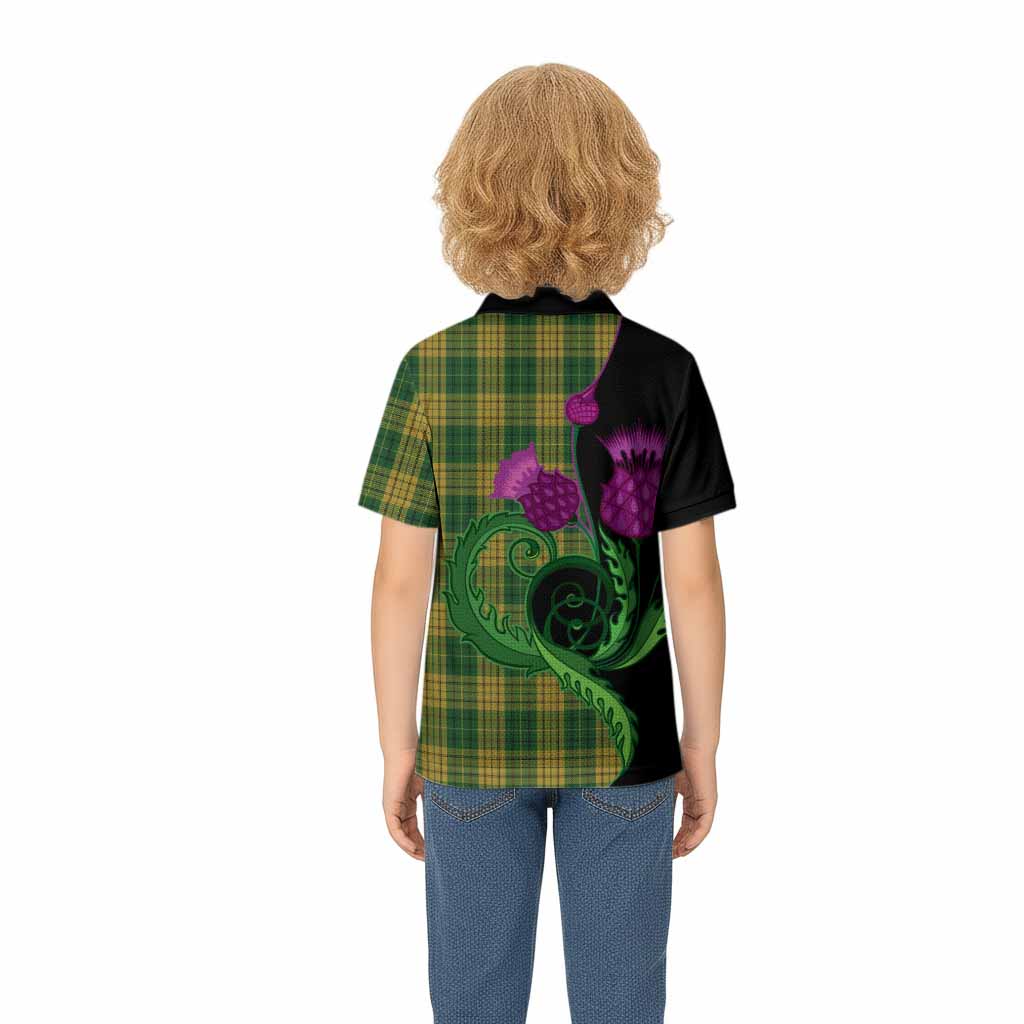 Meredith of Wales Tartan Kid Polo Shirt Traditional Scottish Thistle