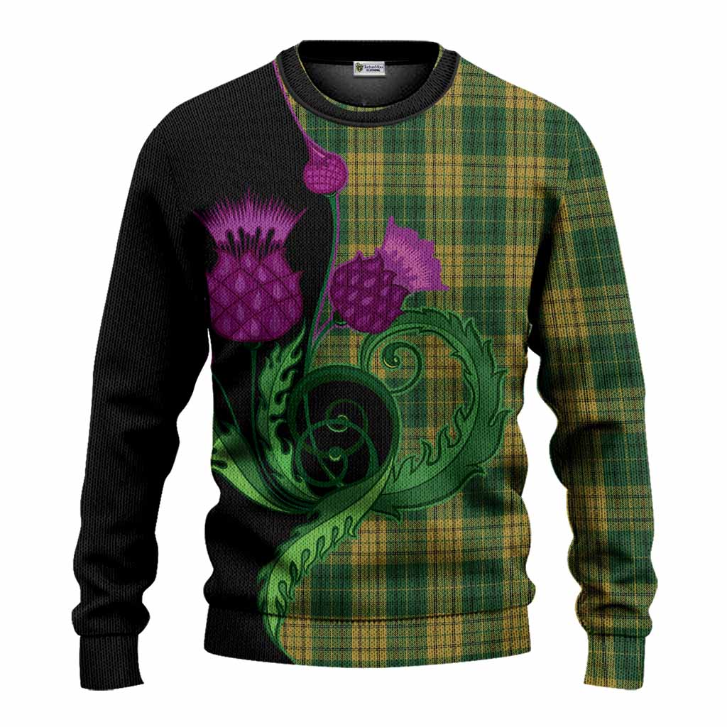 Meredith of Wales Tartan Knitted Sweater Traditional Scottish Thistle