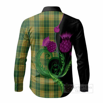 Meredith of Wales Tartan Long Sleeve Button Shirts Traditional Scottish Thistle