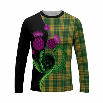 Meredith of Wales Tartan Long Sleeve T-Shirt Traditional Scottish Thistle
