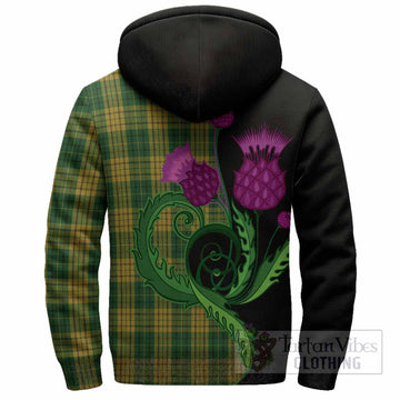 Meredith of Wales Tartan Sherpa Hoodie Traditional Scottish Thistle