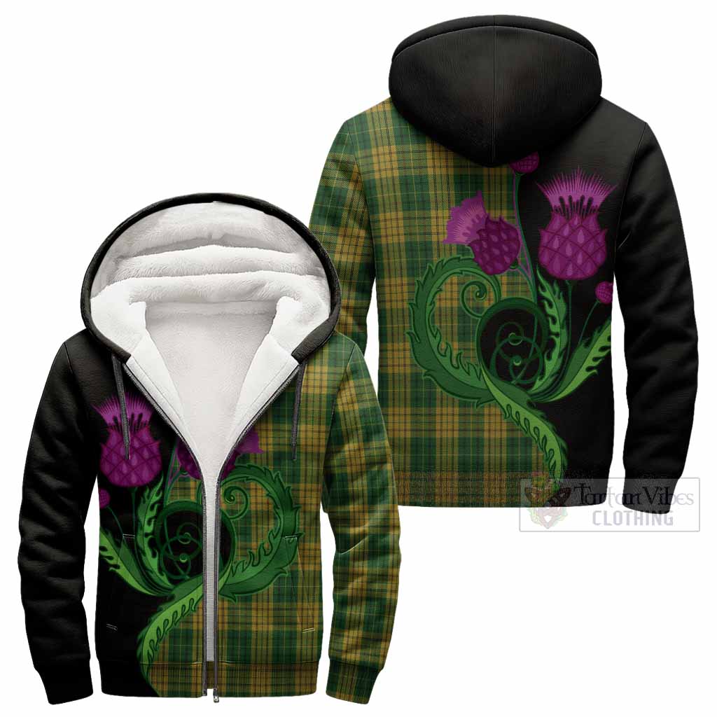 Meredith of Wales Tartan Sherpa Hoodie Traditional Scottish Thistle