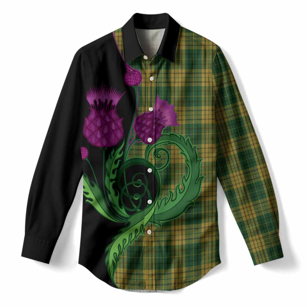 Meredith of Wales Tartan Women Casual Shirt Traditional Scottish Thistle