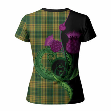 Meredith of Wales Tartan Women T shirt Traditional Scottish Thistle