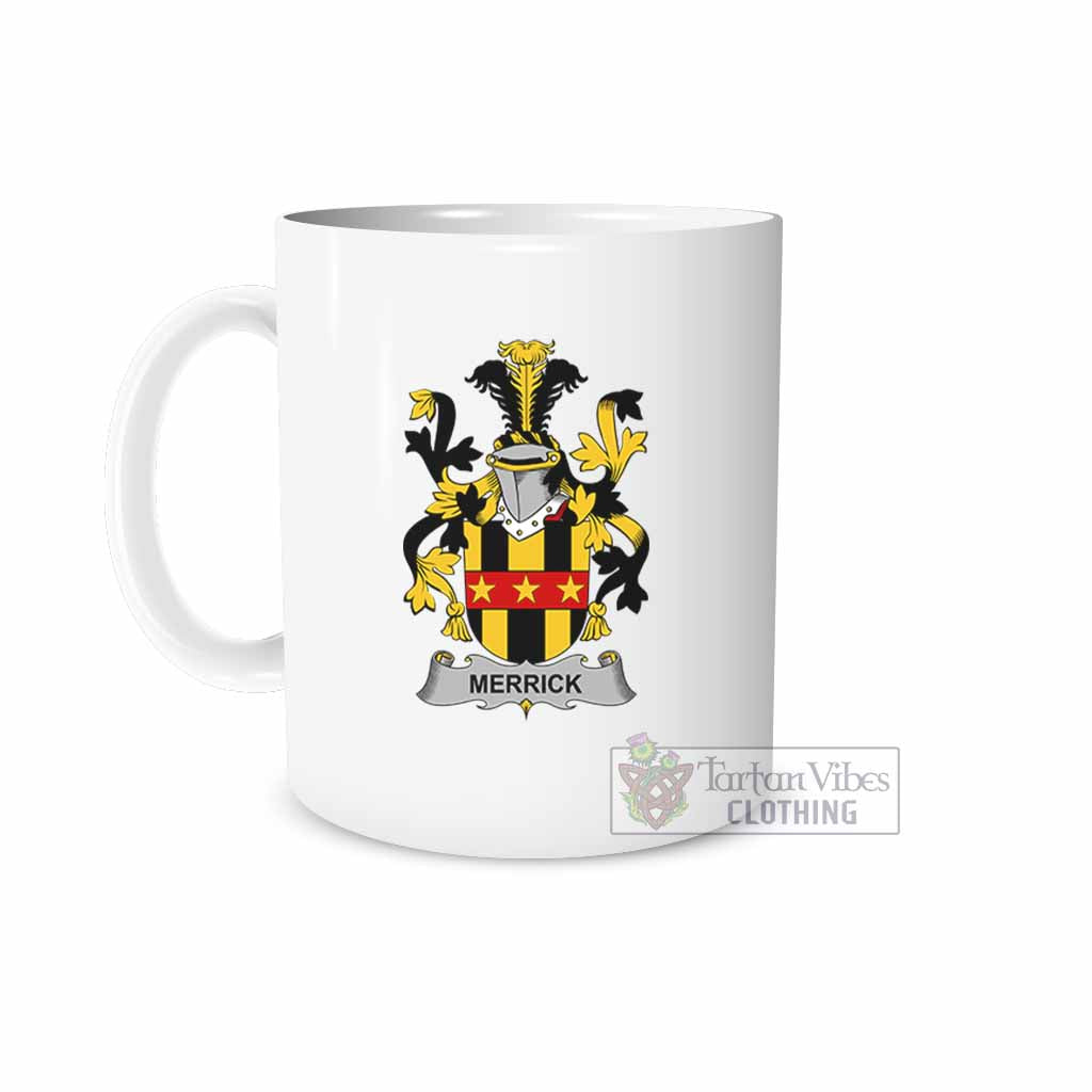 Merrick Irish Clan Coat of Arms Ceramic Mug White - 2D-tartanvibesclothing