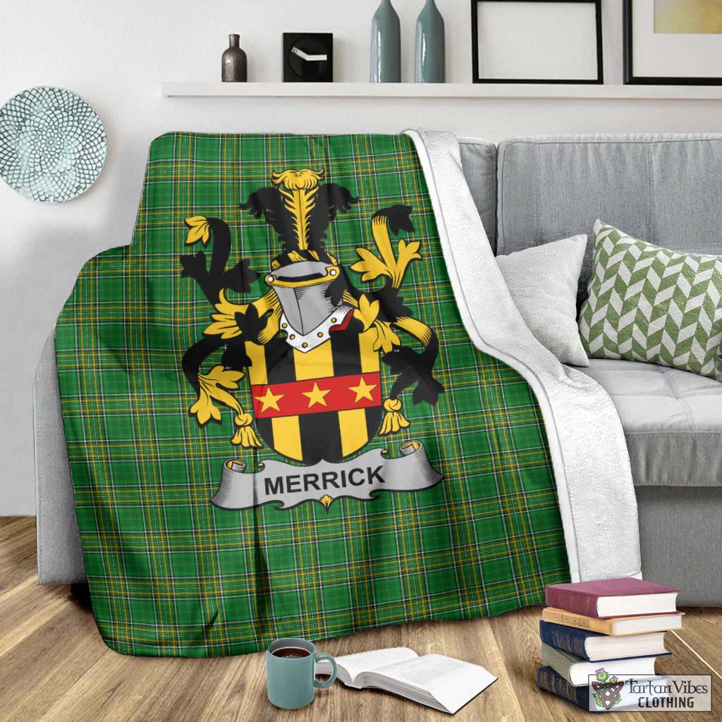 Merrick Irish Clan Tartan Blanket with Coat of Arms - Tartan Vibes Clothing