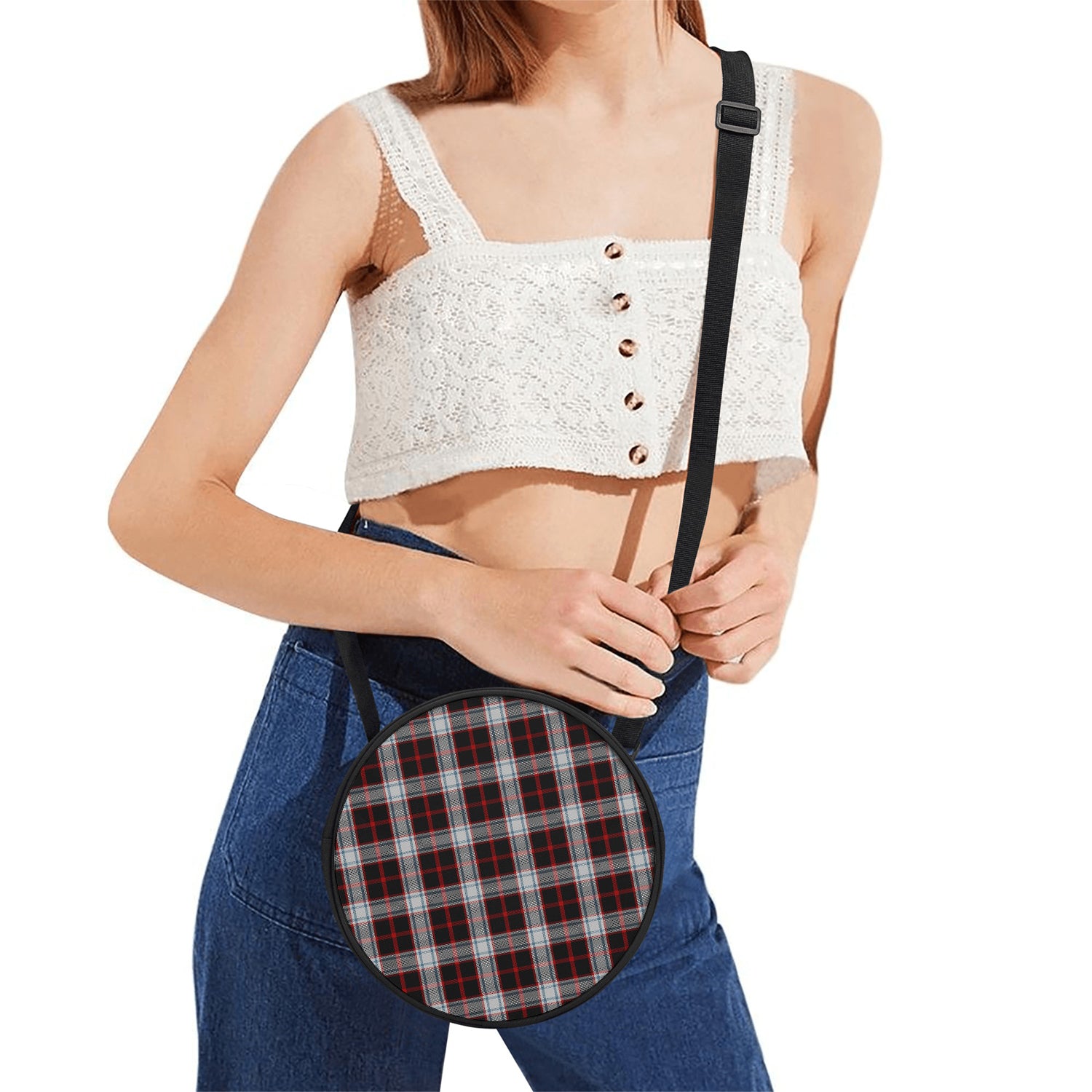 Merrilees Tartan Round Satchel Bags One Size 9*9*2.7 inch - Tartan Vibes Clothing