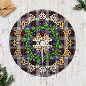 Tartan Vibes Clothing Merrilees Tartan Christmas Tree Skirt with Thistle Celtic Knot Style