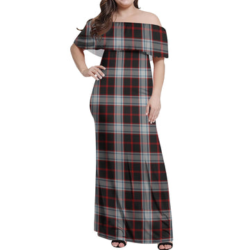 Merrilees Tartan Off Shoulder Long Dress Women's Dress - Tartan Vibes Clothing