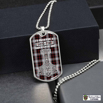 Tartan Vibes Clothing Merrilees Tartan Dog Tag Necklace Viking Mjolnir Style