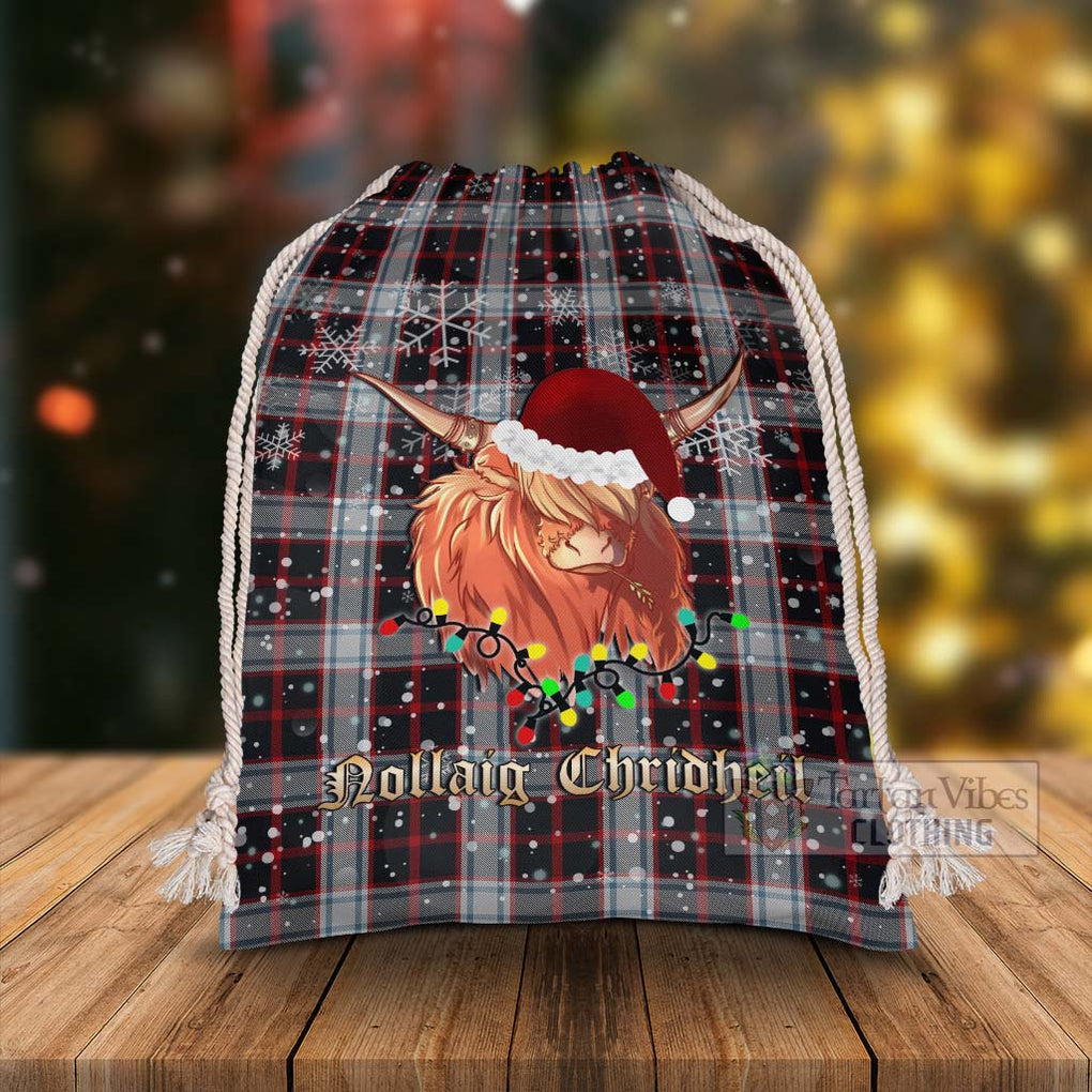 Merrilees Tartan Christmas Santa's Bag with Twinkle Highland Cattle - Tartan Vibes Clothing