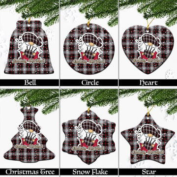 Merrilees Tartan Christmas Ceramic Ornaments with Scottish Gnome Playing Bagpipes Ceramic - Tartan Vibes Clothing