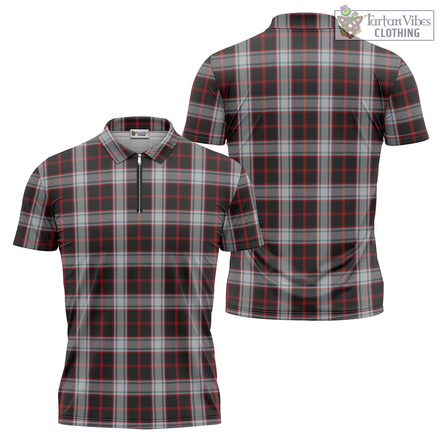 Merrilees Tartan Zipper Polo Shirt Unisex - Tartan Vibes Clothing