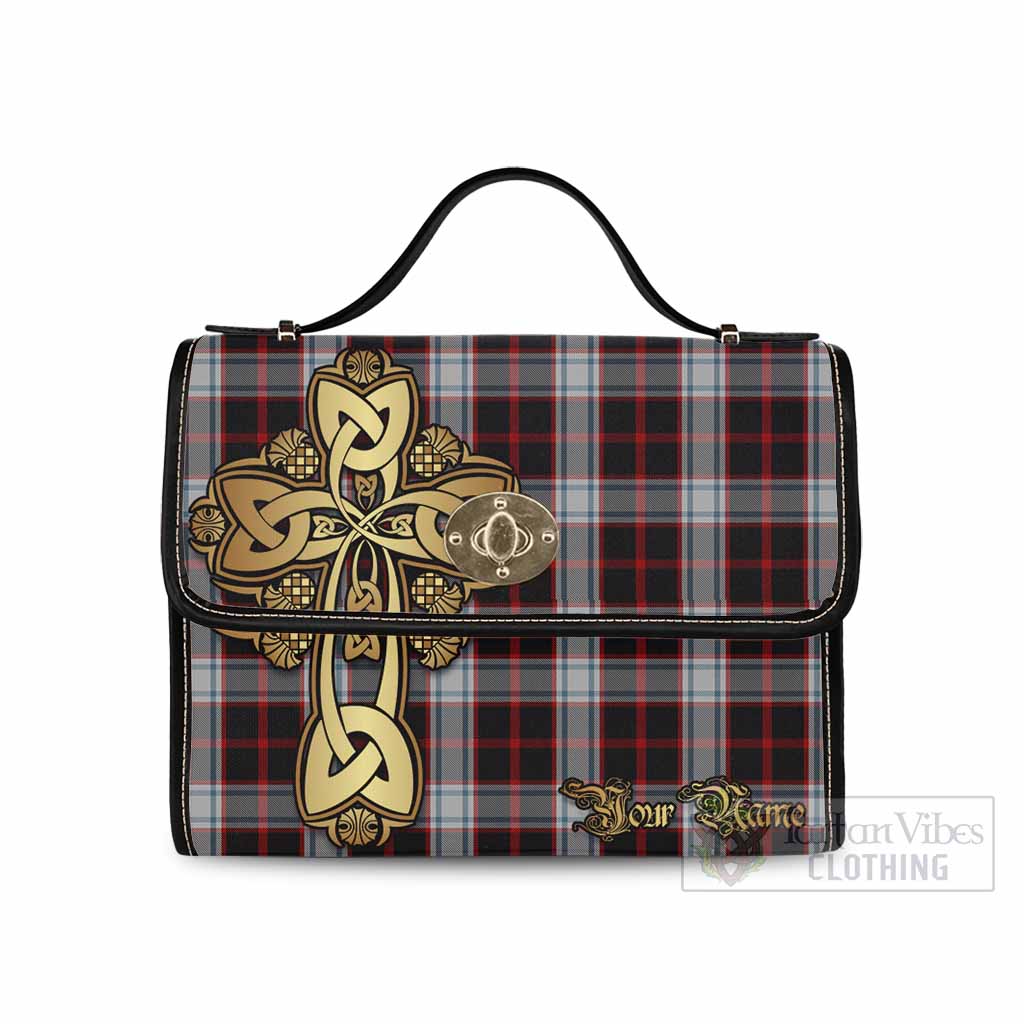 Tartan Vibes Clothing Merrilees Tartan Waterproof Canvas Bag Golden Thistle Celtic Cross Style