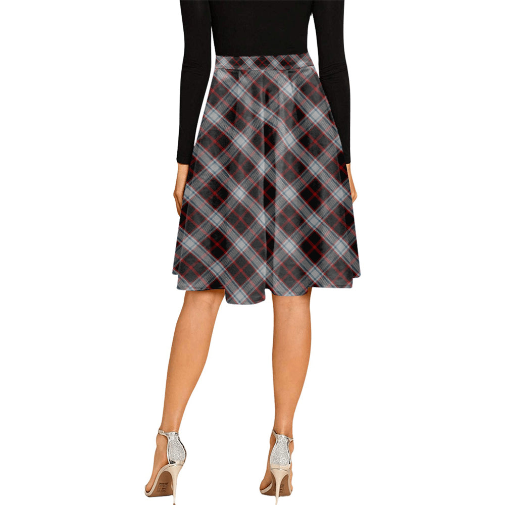 Merrilees Tartan Melete Pleated Midi Skirt Cross Style - Tartan Vibes Clothing