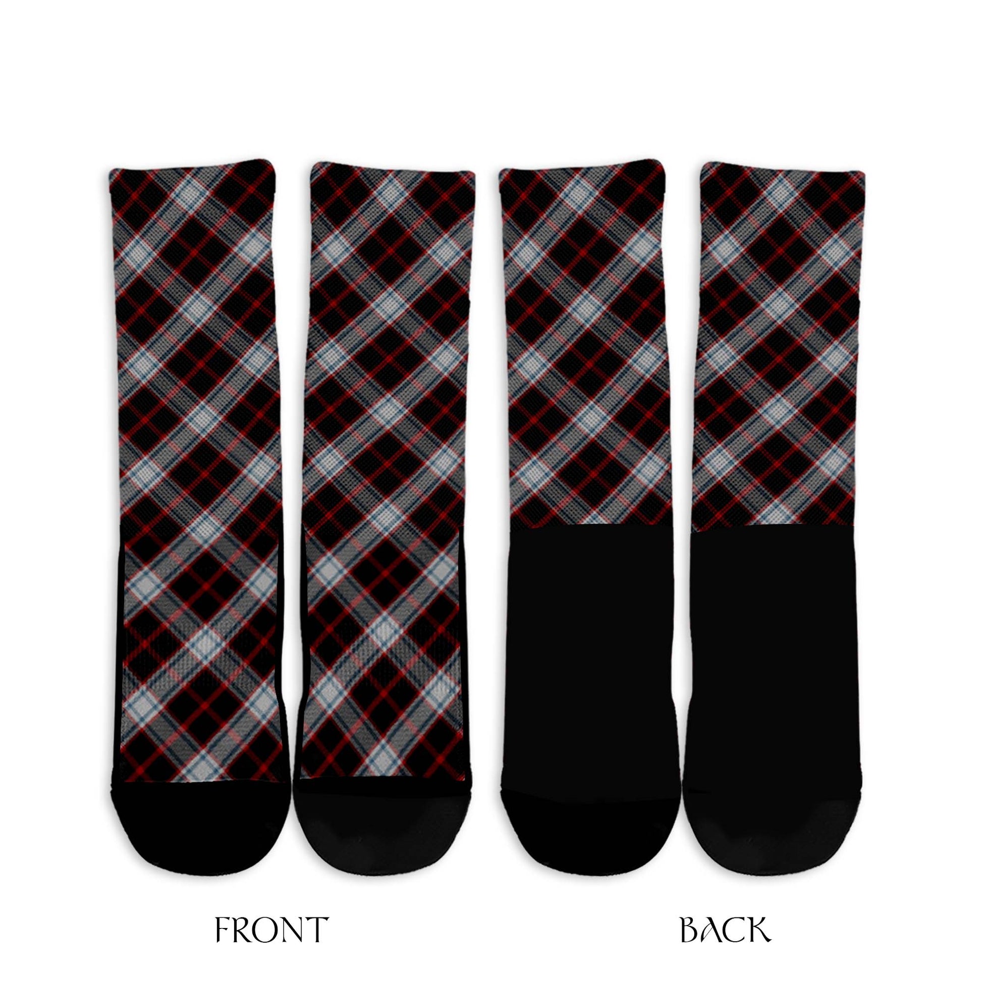 Merrilees Tartan Crew Socks Cross Style - Tartan Vibes Clothing