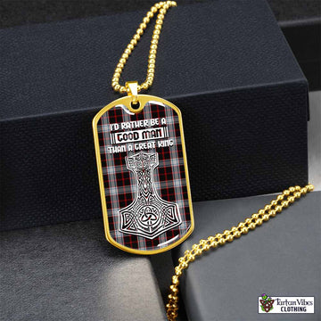 Tartan Vibes Clothing Merrilees Tartan Dog Tag Necklace Viking Mjolnir Style