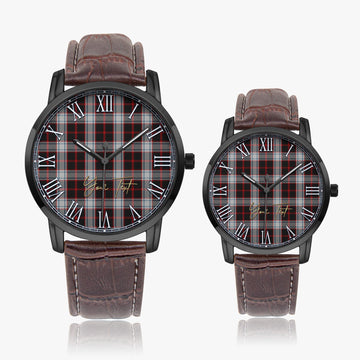 Merrilees Tartan Personalized Your Text Leather Trap Quartz Watch - Tartan Vibes Clothing