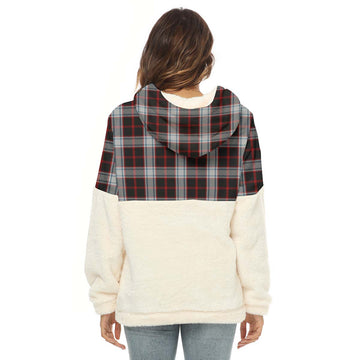 Merrilees Tartan Half Style Women's Borg Fleece Hoodie with Half Zip - Tartan Vibes Clothing